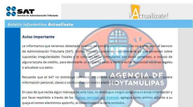 Detecta SAT Tamaulipas 28 direcciones de correo electrnico falsos 