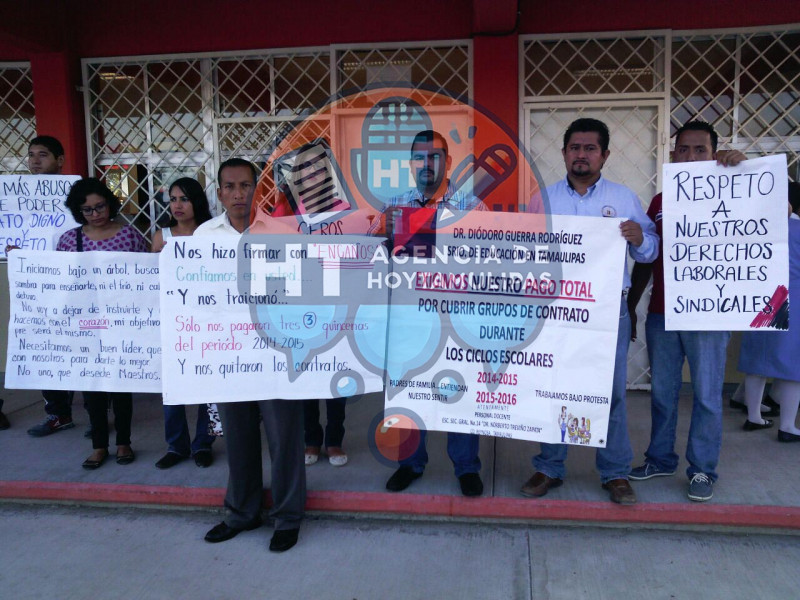 Protesta de maestros de Reynosa